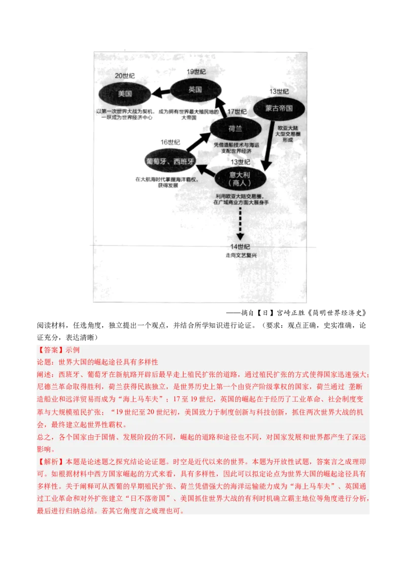 押第20题世界近现代化（解析版）_07高考历史_2024年新高考资料_52024三轮冲刺_备战2024年高考历史临考题号押题（辽宁、黑龙江、吉林专用）322866720