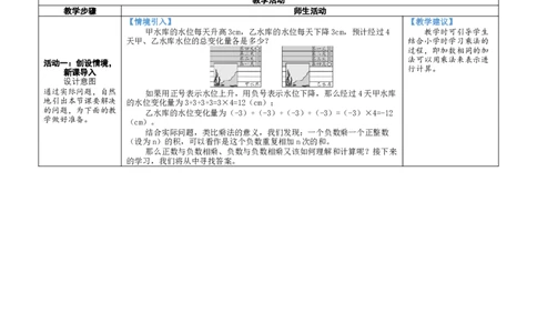 素养目标2.3.1有理数的乘法教案（表格式）2024-2025学年北师大数学七年级上册_北师大初中数学_7上-北师大版初中数学_7上-初中数学北师大（2024新版）持续更新_04教案
