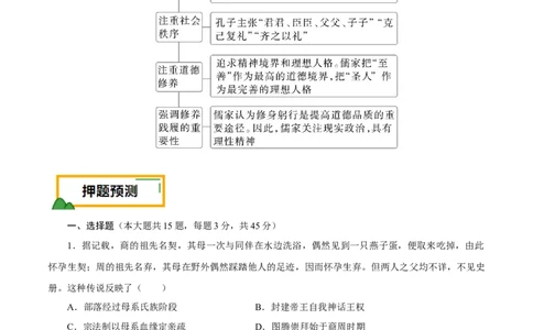 押江苏卷第1题先秦时期（原卷版）_07高考历史_2024年新高考资料_52024三轮冲刺_备战2024年高考历史临考题号押题（江苏专用）323111722