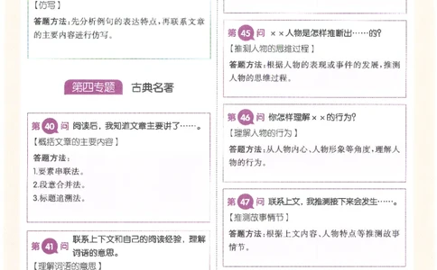 一本-小学语文阅读答题方法100问-5年级专题卡片(6)_小学1-6年级一本阅读题系列