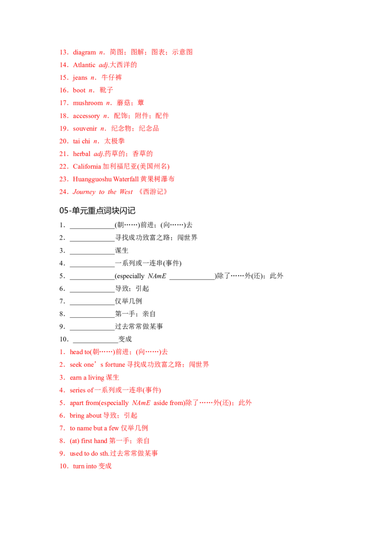 必修三Unit3DiverseCultures核心单词+重点句型筑基讲义（解析版）_03高考英语_2025年新高考资料_一轮复习_2025年新高考英语一轮总复习筑基培优方案