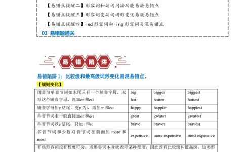 易错点06形容词和副词（4大陷阱）-备战2024年高考英语考试易错题（原卷版）_03高考英语_新高考复习资料_2024年新高考资料_专项复习资料