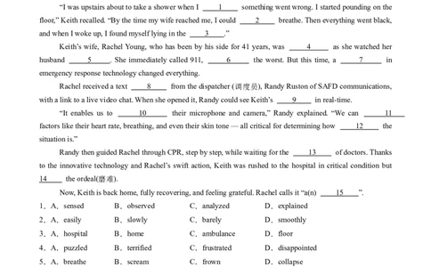 完形填空必练01（解析版）_2025年新高考资料_二轮复习_01高考语文等多个文件_2025年高考英语二轮热点题型归纳与变式演练（新高考通用）_第五部分题型必刷