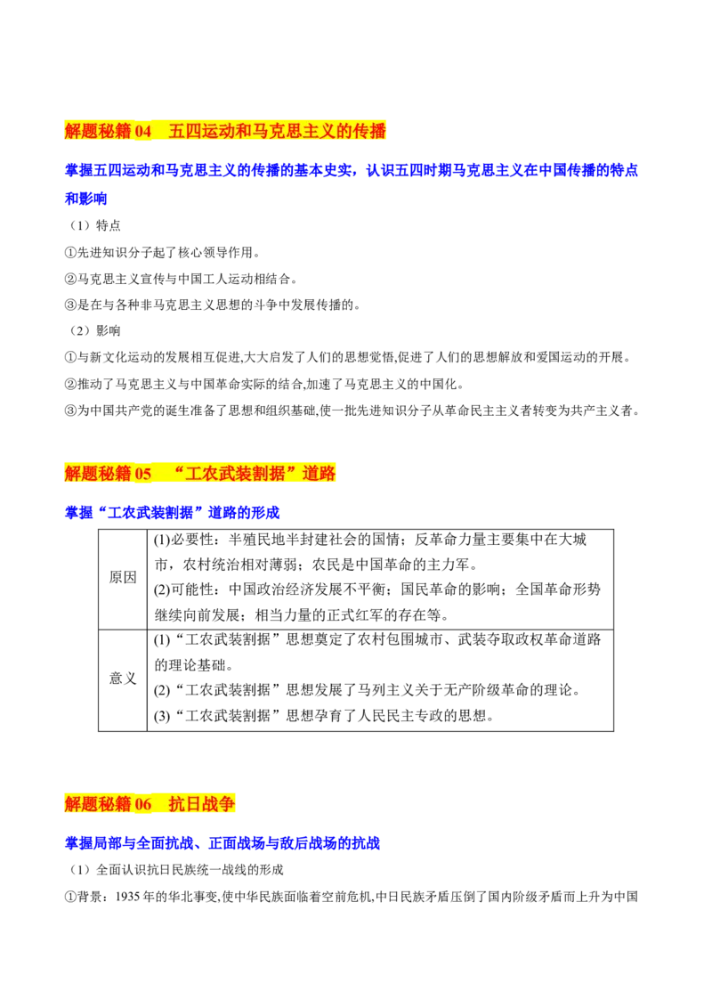 押新高考第7-8题从辛亥革命至抗日战争（解析版）_07高考历史_2024年新高考资料_52024三轮冲刺_备战2024年高考历史临考题号押题（新高考通用）322946313