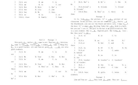 小升初英语完形填空专项训练100题及答案_北京小升初全套文件_英语_赠送小升初英语专项训练