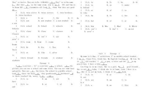小升初英语完形填空专项训练100题及答案_北京小升初全套文件_英语_赠送小升初英语专项训练