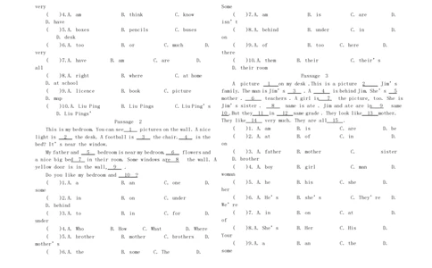 小升初英语完形填空专项训练100题及答案_北京小升初全套文件_英语_赠送小升初英语专项训练