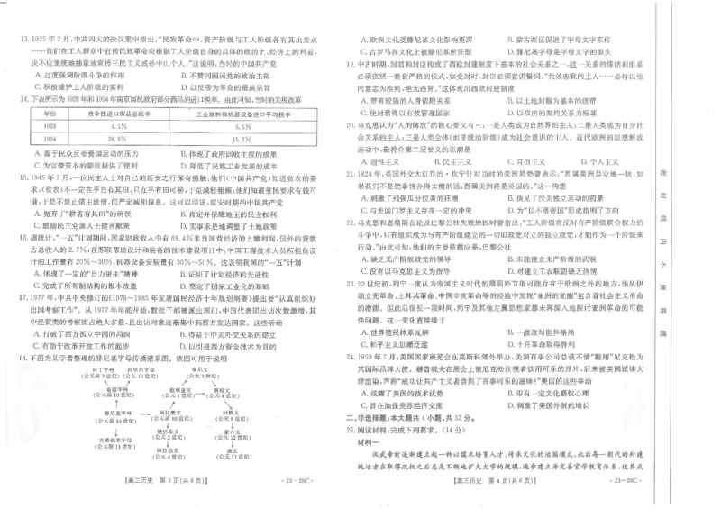 历史试卷_07高考历史_历史高考模拟题_旧高考_2023年_山西金太阳23届高三9月联考（23-28C）历史含答案