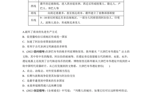 板块4第10单元训练28　中古时期的亚洲、非洲和美洲_07高考历史_2024年新高考资料_1.2024一轮复习_2024年高考历史一轮复习讲义（部编版）_学生版在此文件夹_学生用书Word版文档