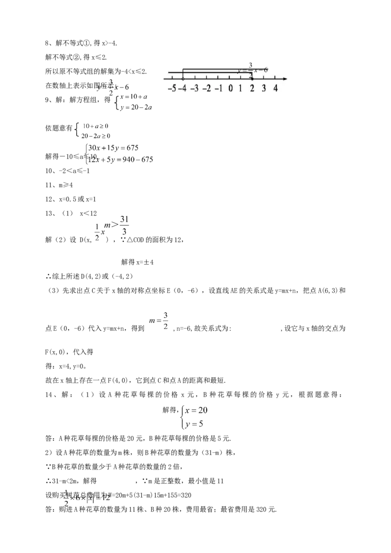 精9北师大版（2024）八下第二章《不等式与不等式组》回顾与思考导学案_北师大初中数学_8下-北师大版初中数学_2026春新版_第二套-东方