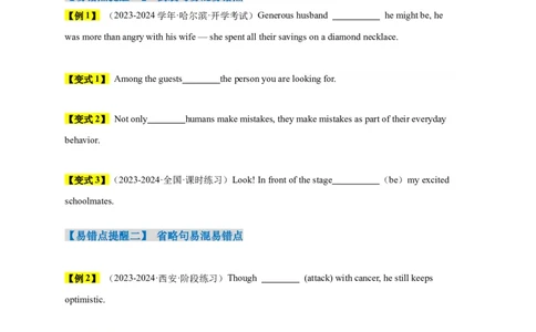 易错点13特殊句式（3大陷阱）-备战2024年高考英语考试易错题（原卷版）_03高考英语_新高考复习资料_2024年新高考资料_专项复习资料_❤备战2024年高考英语考试易错题（新高考专用）