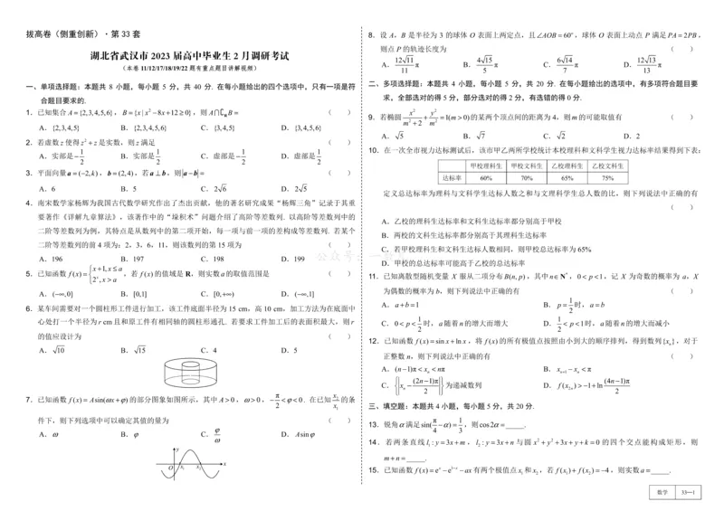 试卷册&middot;核心卷40套_全国高考模拟卷_2024各科知识点合卷集（非实时各地名校卷）_一数核心卷40套