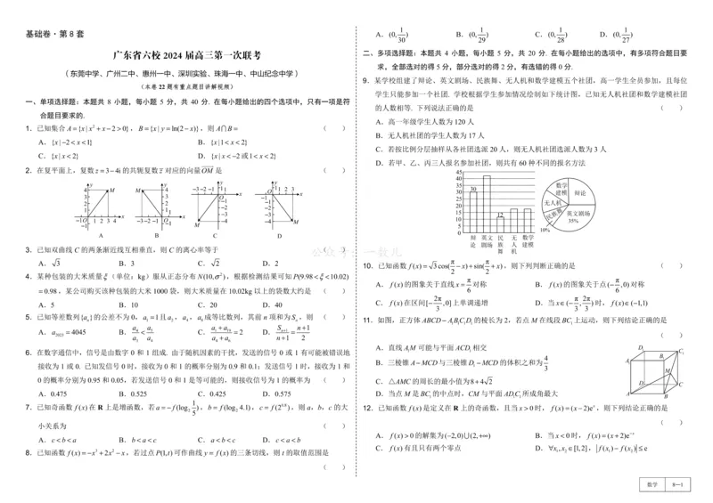 试卷册&middot;核心卷40套_全国高考模拟卷_2024各科知识点合卷集（非实时各地名校卷）_一数核心卷40套
