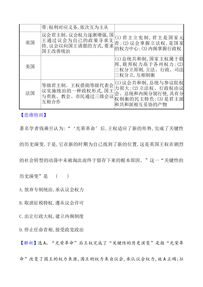 单元整合_07高考历史_新高考复习资料_2022年新高考复习资料_2022届一轮复习讲练结合7.11更新_系列1_第二十单元政治制度