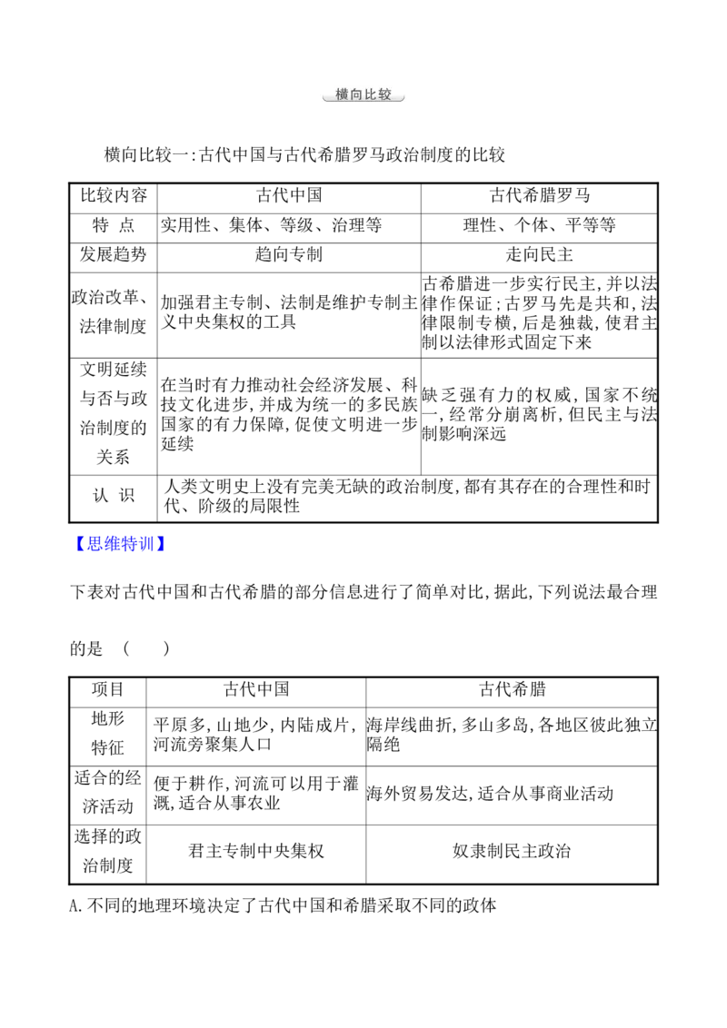 单元整合_07高考历史_新高考复习资料_2022年新高考复习资料_2022届一轮复习讲练结合7.11更新_系列1_第二十单元政治制度