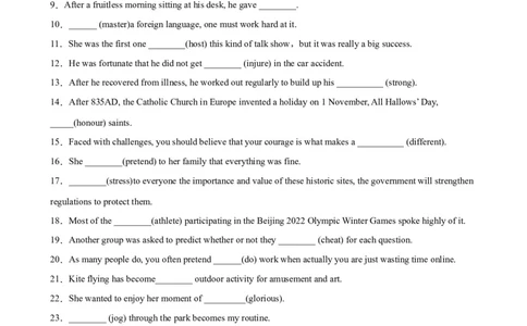 单元提升卷04Unit3SportsandFitness（解析版）_03高考英语_新高考复习资料_2024年新高考资料_一轮复习资料_完2024年高考英语一轮复习考点通关卷（新高考）_单元提升卷（01-16）