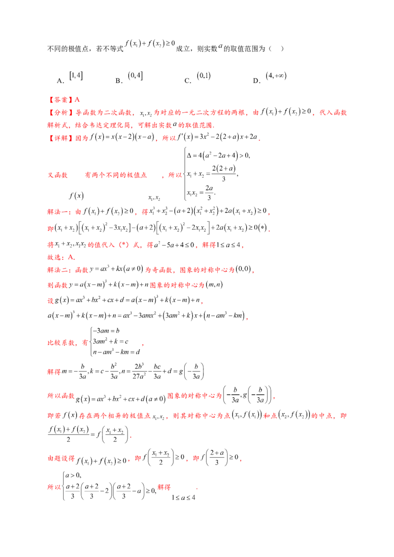 热点专题3-4导数与函数极值与最值8类题型（解析版）--2025年高考数学热点题型追踪与重难点专题突破（新高考专用）_2025年新高考资料_二轮复习