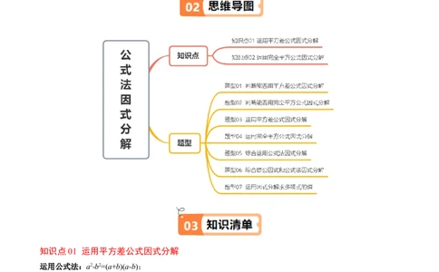 第四章第02讲因式分解（2个知识点+5类热点题型讲练+习题巩固）（原卷版）_北师大初中数学_8下-北师大版初中数学_旧版-可参考_05习题试卷_第四章因式分解