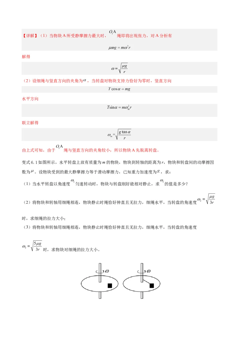 模型10、水平面圆周运动模型（解析版）_全国高考模拟卷_2024各科知识点合卷集（非实时各地名校卷）_巧解题2024高考物理模型全归纳(12)份