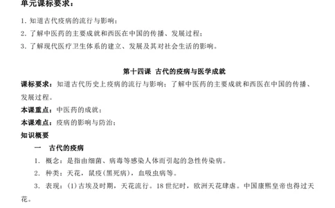 新教材第六单元医疗与公共卫生-高中历史选择性必修2&middot;经济与社会生活知识纲要_07高考历史_新高考复习资料_2022年新高考复习资料_2022新版教材知识点_选择性必修2《经济与社会生活》