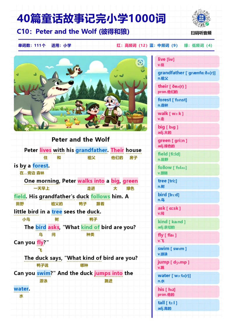 40篇短文记完小学1000核心词汇文章_Password_Removed_小学1-6年级常用的上册资源汇总_一年级上册资料