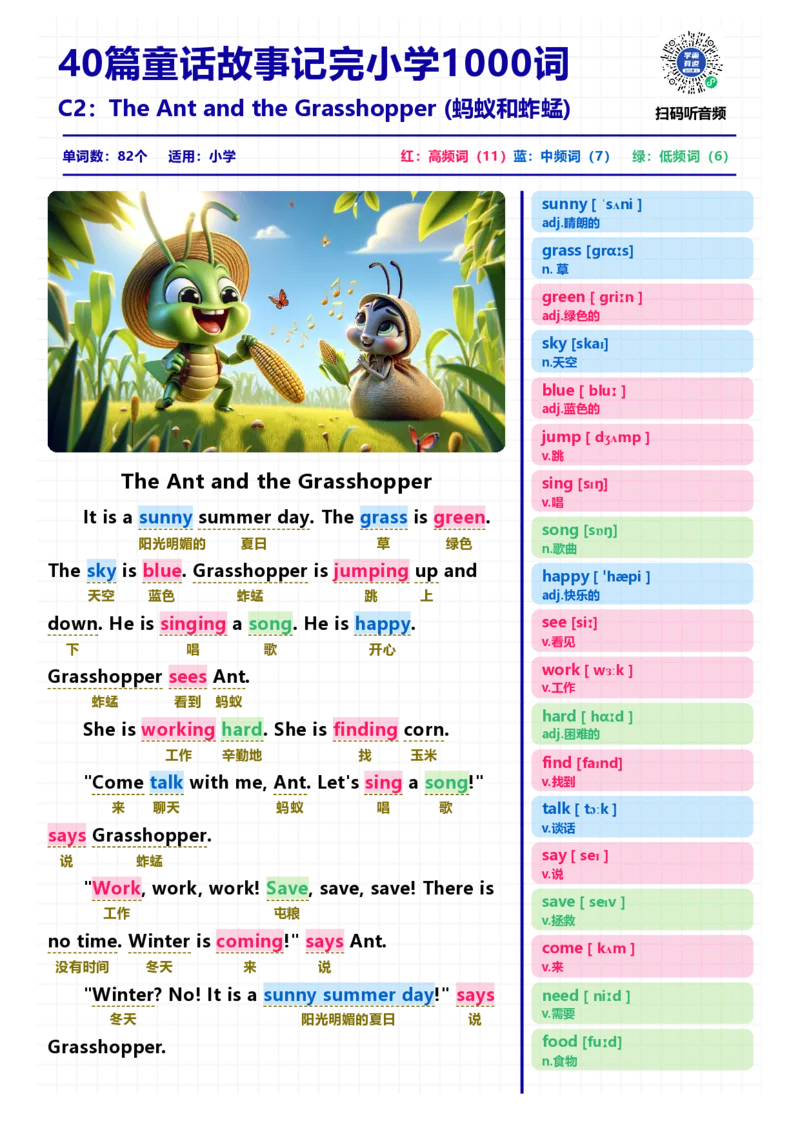 40篇短文记完小学1000核心词汇文章_Password_Removed_小学1-6年级常用的上册资源汇总_一年级上册资料