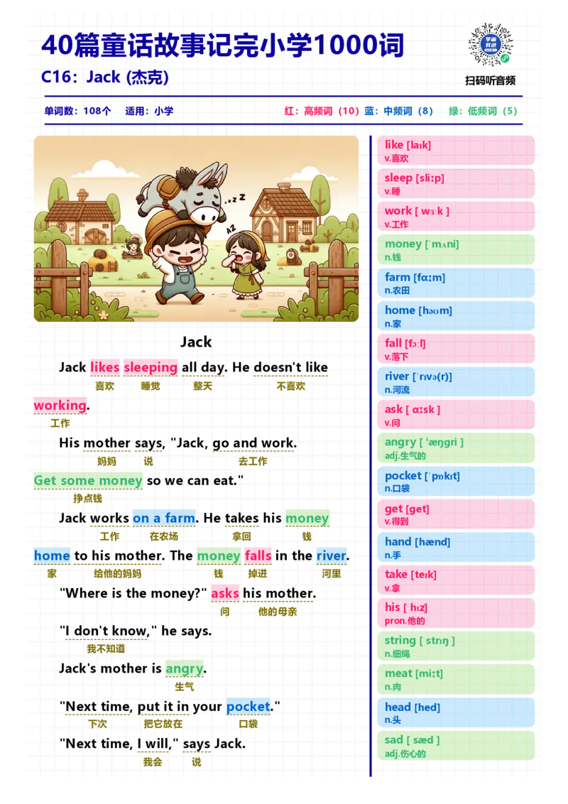 40篇短文记完小学1000核心词汇文章_Password_Removed_小学1-6年级常用的上册资源汇总_一年级上册资料