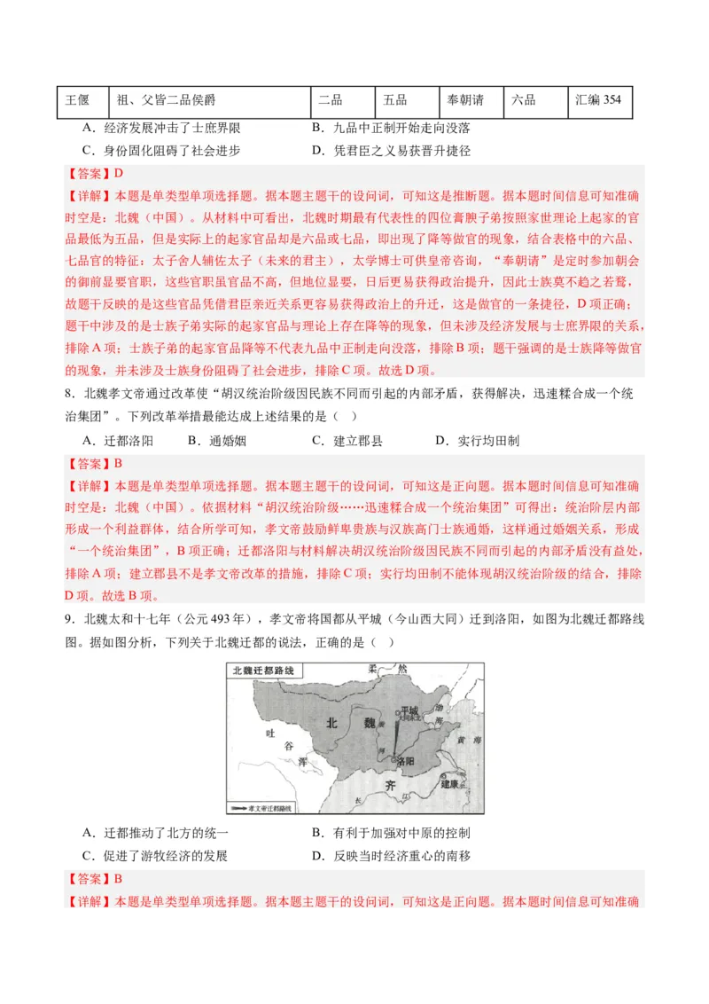 周年热点01北魏孝文帝迁都洛阳1530周年（解析版）_07高考历史_2024年新高考资料_2.2024二轮复习_2024年高考历史二轮复习周年热点追踪分析与预测