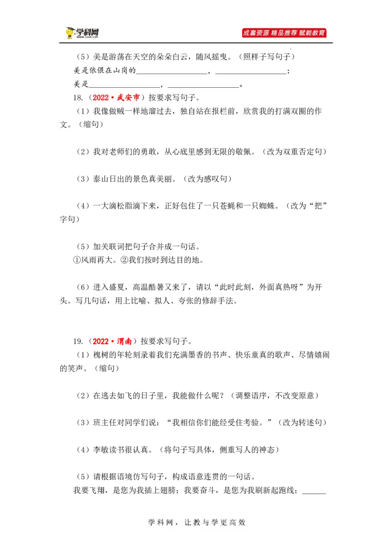 专题11句子综合训练（二）-2023年小升初语文真题汇编（全国版）_北京小升初全套文件_语文_2023届小升初语文真题汇编（全国版）(55)份