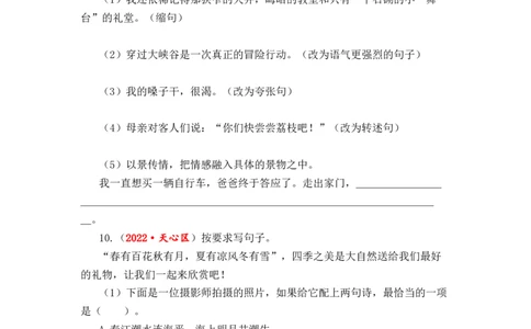 专题11句子综合训练（二）-2023年小升初语文真题汇编（全国版）_北京小升初全套文件_语文_2023届小升初语文真题汇编（全国版）(55)份