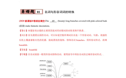 易错点01名词-备战2022年高考英语考试易错题_03高考英语_2024年新高考资料_1.2024一轮复习_赠备战2022年高考英语考试易错题