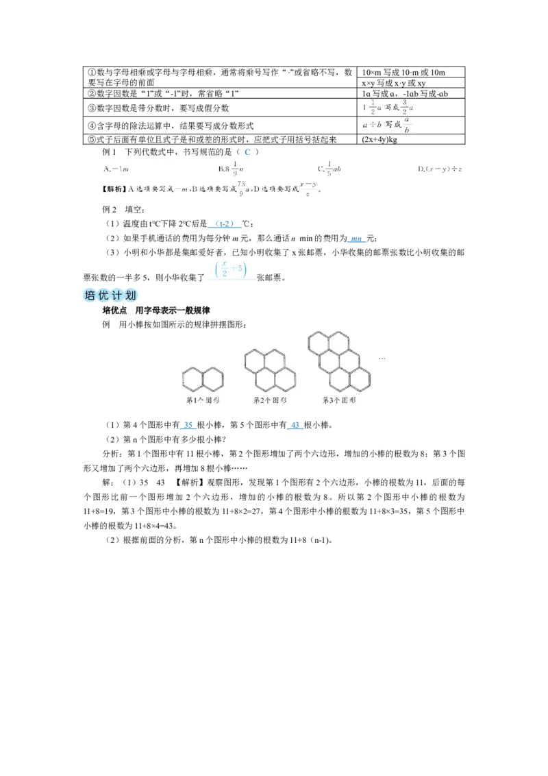 素养目标3.1.1代数式教案（表格式）2024-2025学年北师大数学七年级上册_北师大初中数学_7上-北师大版初中数学_7上-初中数学北师大（2024新版）持续更新_04教案