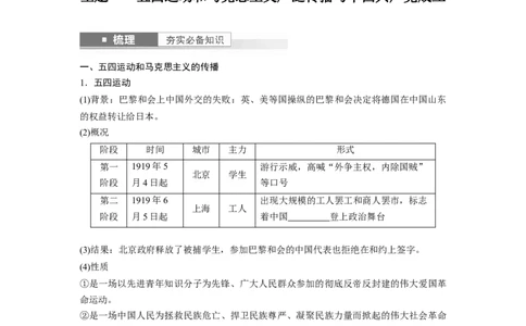 板块2第7单元第17讲　五四运动与中国成立_07高考历史_2024年新高考资料_1.2024一轮复习_2024年高考历史一轮复习讲义（部编版）_学生版在此文件夹_学生用书Word版文档