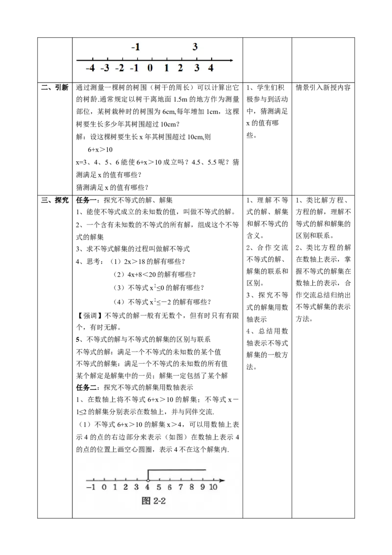 精2北师大版（2024）八下2.1不等式的解课时计划_北师大初中数学_8下-北师大版初中数学_2026春新版_第二套-东方_01.北师大数学8下第2套课件+教案+单元设计26春更新中