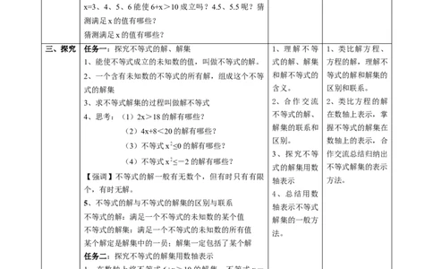 精2北师大版（2024）八下2.1不等式的解课时计划_北师大初中数学_8下-北师大版初中数学_2026春新版_第二套-东方_01.北师大数学8下第2套课件+教案+单元设计26春更新中