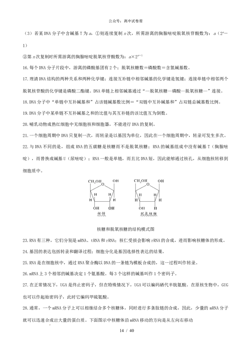 2506042025年高考生物核心知识点归纳_全国高考模拟卷_022025全国各地模拟卷合集（超值！）_2025年6月