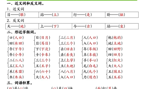 一年级上册语文期中六大考点专项训练(1)_小学1-6年级常用的上册资源汇总_一年级上册资料