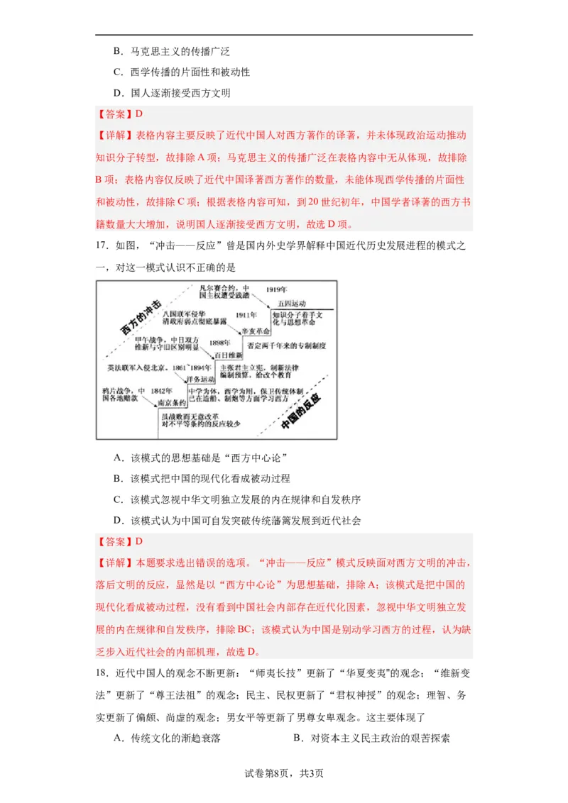 文化类热点--中国梦探索之路-2023-2024学年高三历史二轮（专题训练）解析版_07高考历史_2024年新高考资料_2.2024二轮复习_2024届高三历史统编版二轮复习专项训练