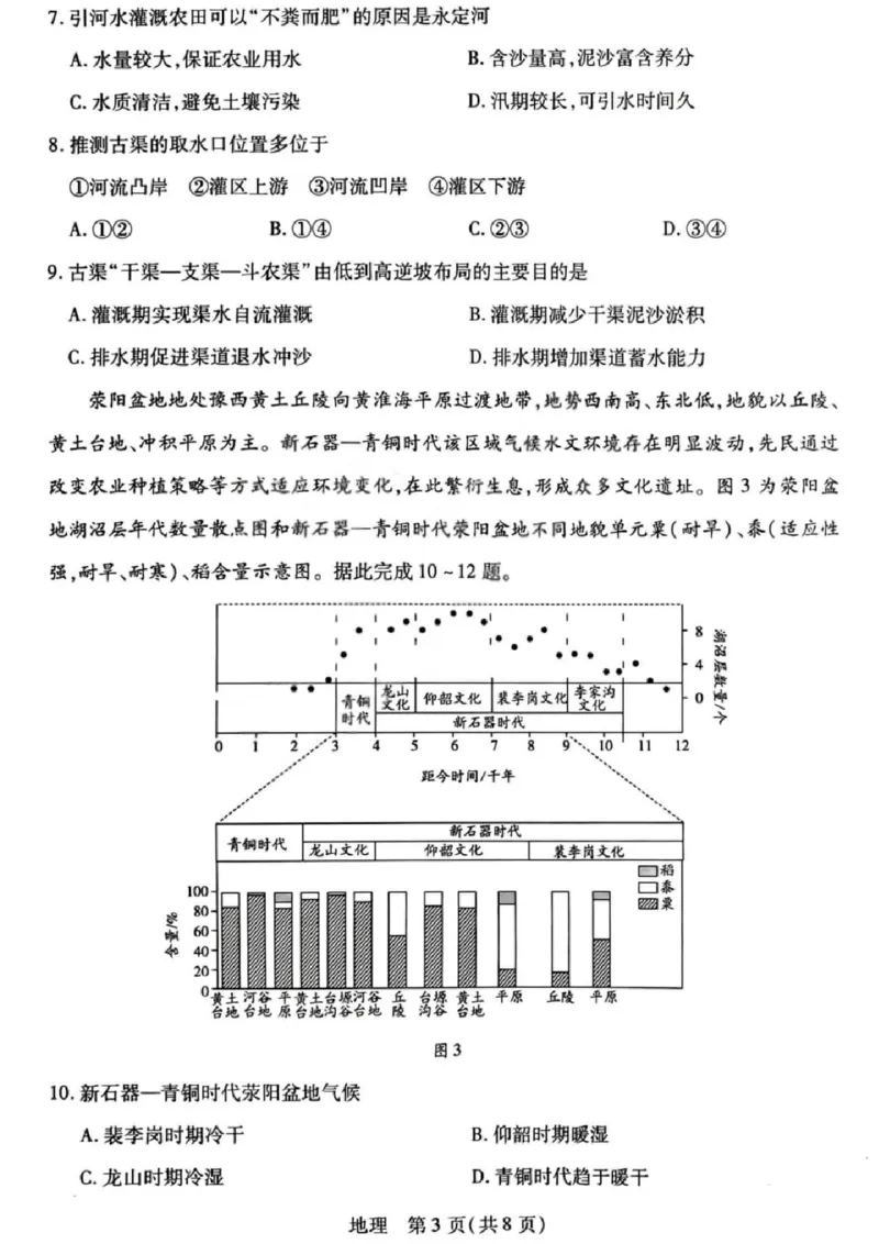 地理试题卷_全国高考模拟卷_2026年2月_260212山西省晋中市2026年2月高三年级适应性调研考试(晋中一模)（全科）