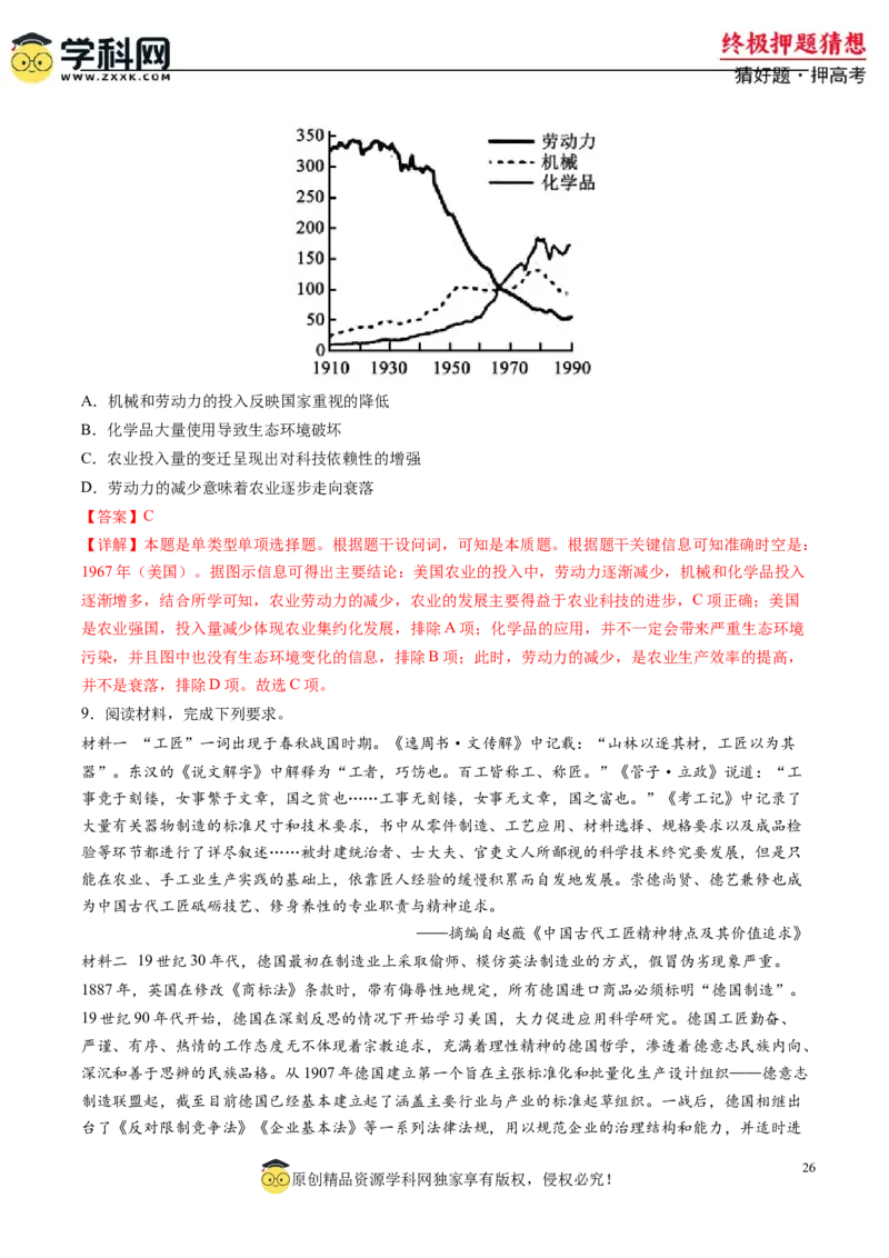 历史-2024年高考终极押题猜想（解析版）_07高考历史_2024年新高考资料_52024三轮冲刺_历史-2024年高考终极押题猜想