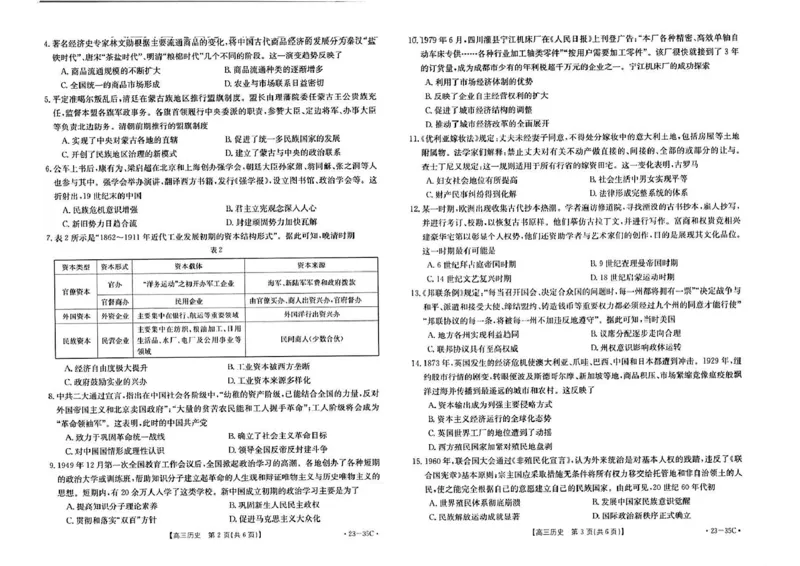 历史_07高考历史_历史高考模拟题_新高考_2023年_2023湖南高三金太阳联考（35C）9.28-29历史