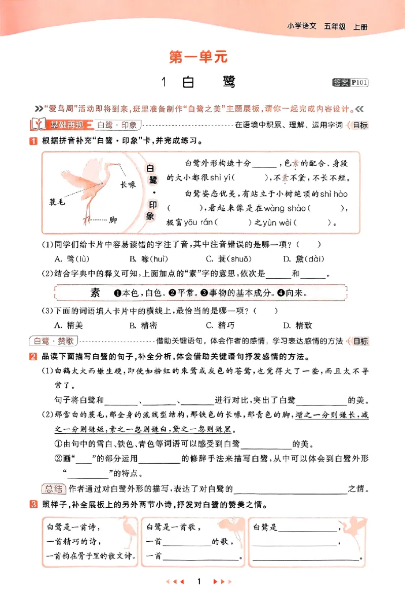 53天天练25秋五上主书_25秋53天天练语数1-6年级上册_53天天练语文25年上册1-6（主书+课堂笔记+测评卷）完整版