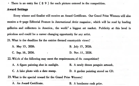 英语试题卷_全国高考模拟卷_2026年2月_260210山西省临汾市高三年级2025-2026学年度第一学期期末考试（全科）