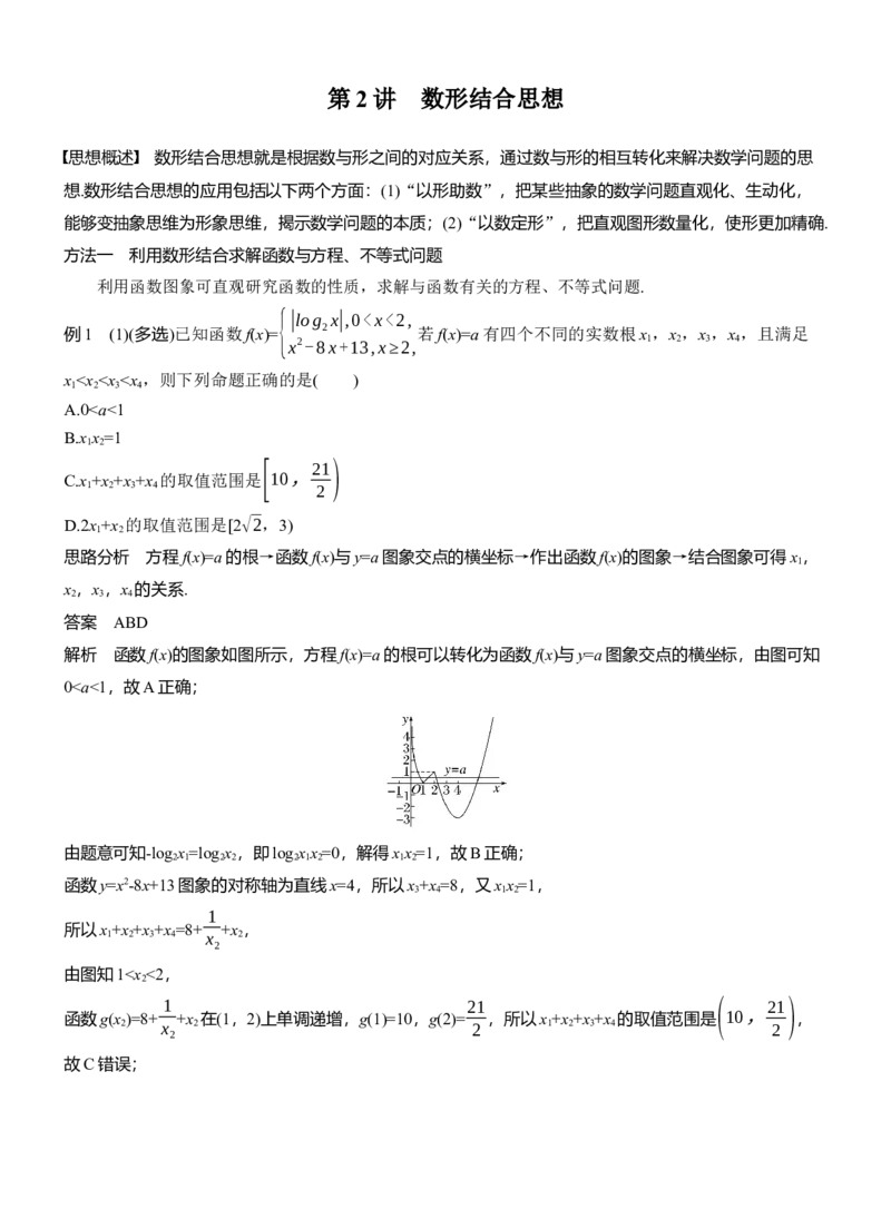 思想方法　第2讲　数形结合思想_2025年新高考资料_二轮复习_2025年高考数学大二轮_2025数学二轮专题复习教师用书Word版文档_思想方法