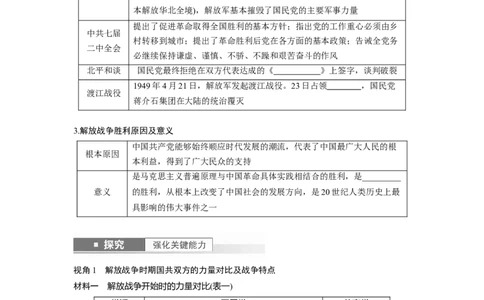 板块2第7单元第21讲　人民解放战争_07高考历史_2024年新高考资料_1.2024一轮复习_2024年高考历史一轮复习讲义（部编版）_学生版在此文件夹_学生用书Word版文档_大一轮复习讲义