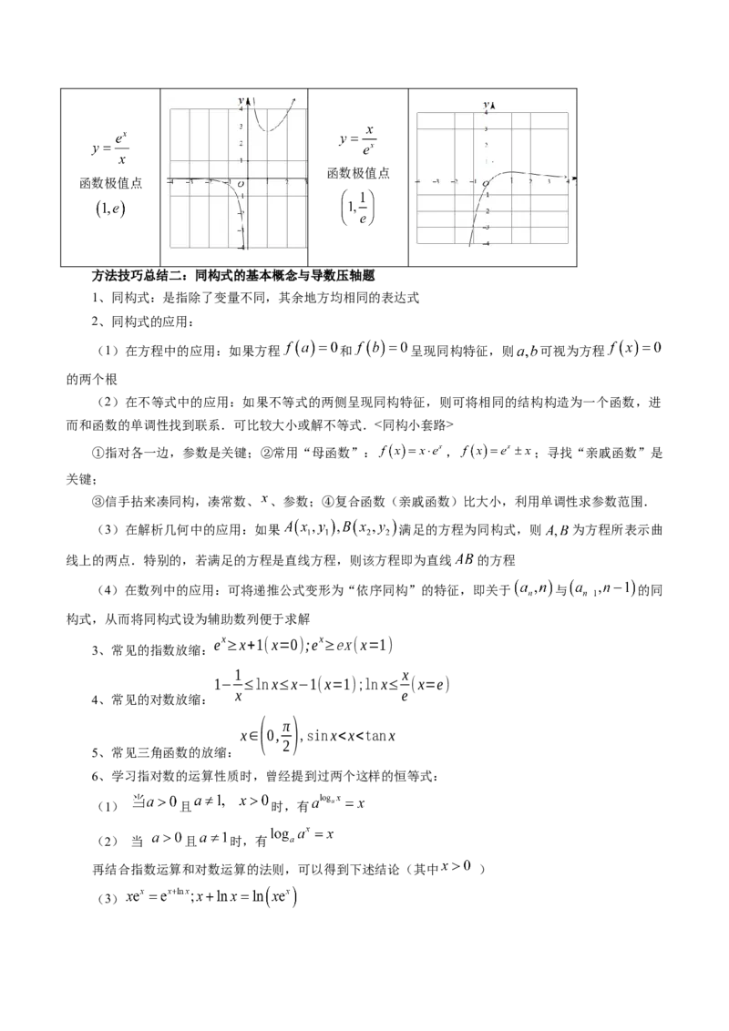 拔高点突破03导数中的朗博同构、双元同构、指对同构与二次同构问题（九大题型）（原卷版）_02高考数学_新高考复习资料_2025年新高考复习
