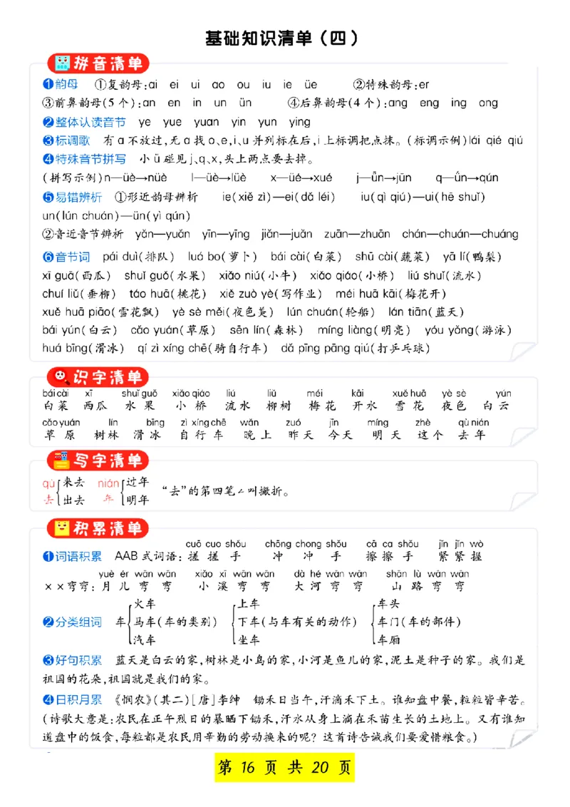 一年级语文上册汉语拼音重点专项练习_小学1-6年级常用的上册资源汇总_一年级上册资料_一年级直播间资料