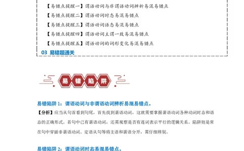 易错点20语法填空：有提示词之谓语动词（5大陷阱）-备战2024年高考英语考试易错题（原卷版）_03高考英语_新高考复习资料_2024年新高考资料_专项复习资料