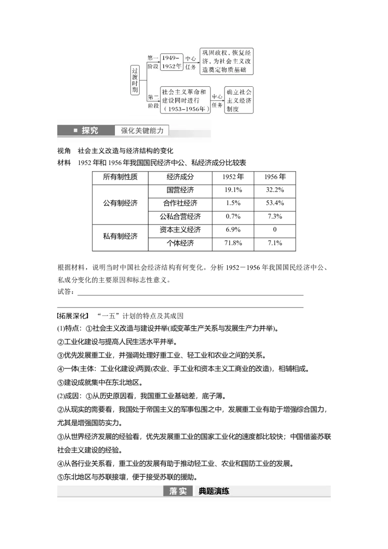 板块3第8单元第22讲　中华人民共和国成立和向社会主义的过渡_07高考历史_2024年新高考资料_1.2024一轮复习_2024年高考历史一轮复习讲义（部编版）_学生版在此文件夹_学生用书Word版文档