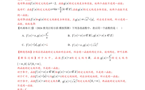 热点专题2-1函数的基本概念及其性质（解析式，定义域，值域）（解析版）_2025年新高考资料_二轮复习_2025年高考数学二轮热点题型追踪与重难点专题突破（新高考专用）